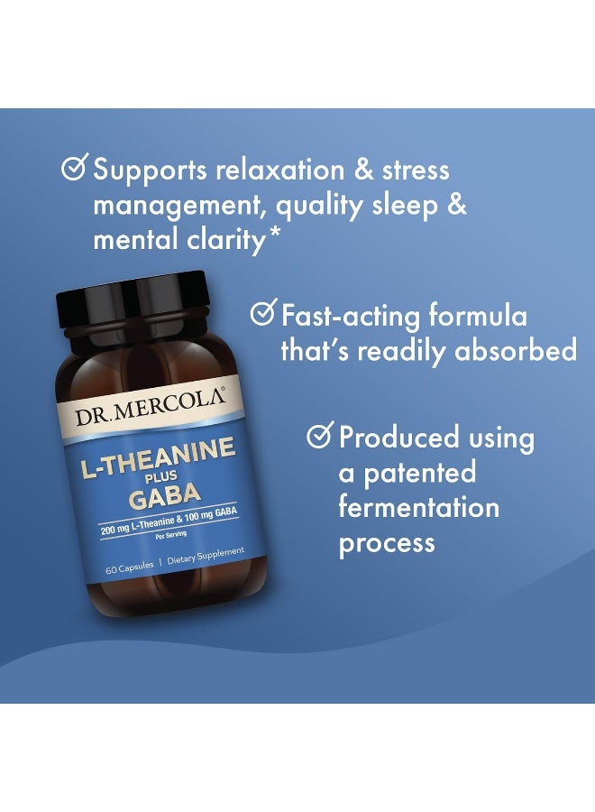 Dr. Mercola L-Theanine Plus GABA, 60 Capsules, Non-GMO, Gluten Free, Soy Free - Image 3
